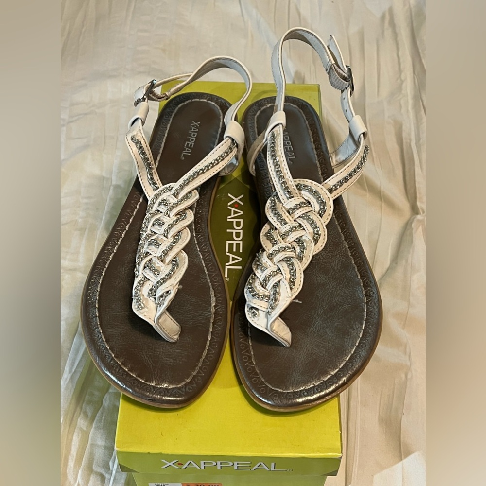 X•APPEAL - Women’s White and Sliver Sandals